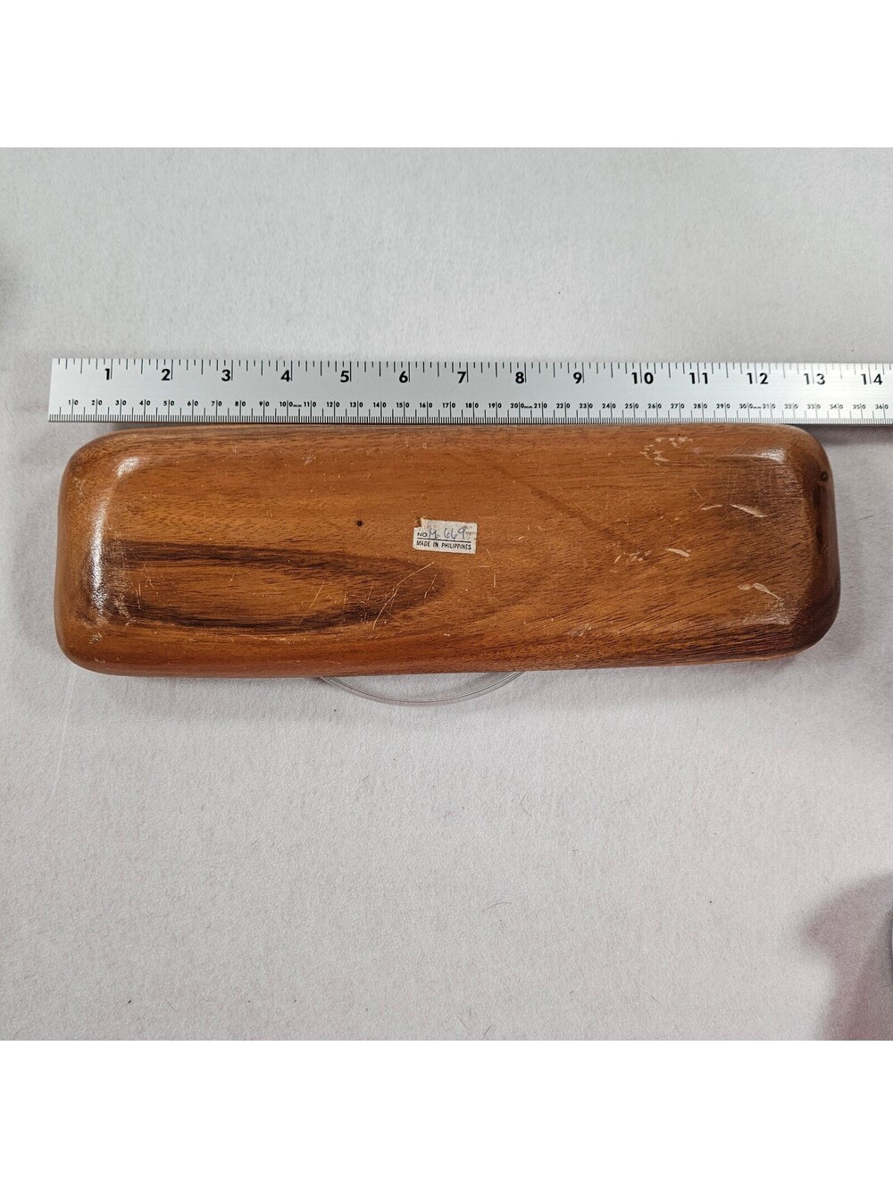 Vintage Wood Serving Tray Set 3 Bowls Philippines Mahogany Condiment Snack - Picture 2 of 12